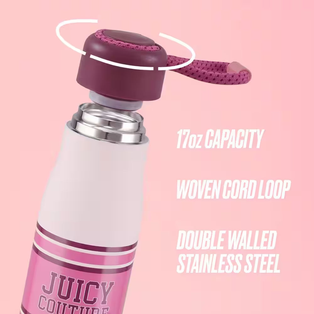 Luxe Loop 17 Oz. Varsity Logo Dogwood Pink Stainless Steel Tumbler with Woven Loop Handle
