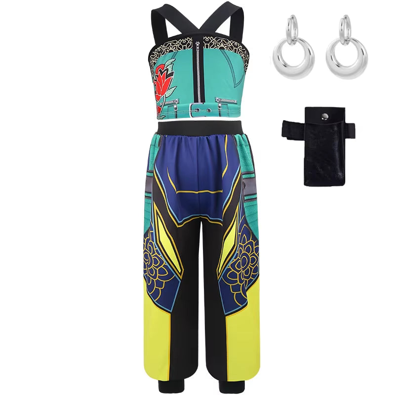 Kpop Demon Hunter Costume Rumi Halloween Cosplay Hot Girls Show Costume Black Shiny Set Halloween Girls Anime Clothing