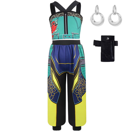 Kpop Demon Hunter Costume Rumi Halloween Cosplay Hot Girls Show Costume Black Shiny Set Halloween Girls Anime Clothing