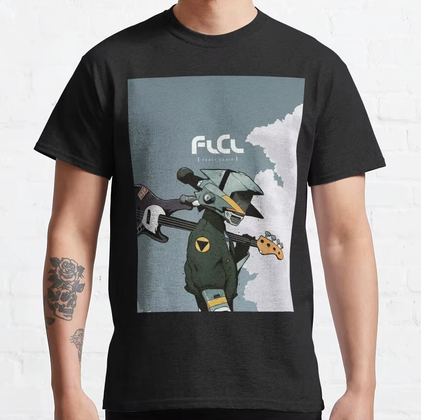 Flcl the Pillows Live Men'S T Shirt Japanese Anime Clothing Fooly Cooly Short Sleeve O Neck T-Shirt Cotton plus Size Clothing