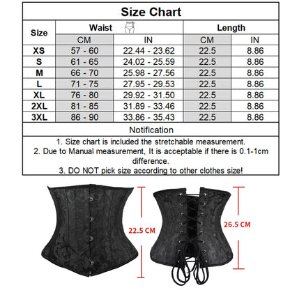Underbust White Black Corset Woman Belt plus Size Top Short Steel Boned Girdles Slimming Waist Shapers Gothic Clothing Bodice