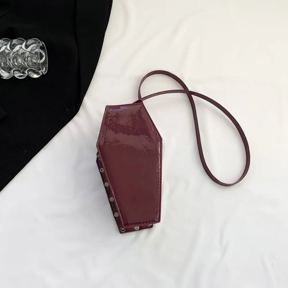 Women Coffin Satchel Bag Cartoon PU Leather Halloween Sling Purse (Style 5)