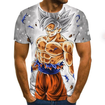 Dragon Ball Series Boys Clothing Anime Harajuku Tops Summer Fashion Men's T-shirt 3D O-Neck Shirt Large Size Streetwear