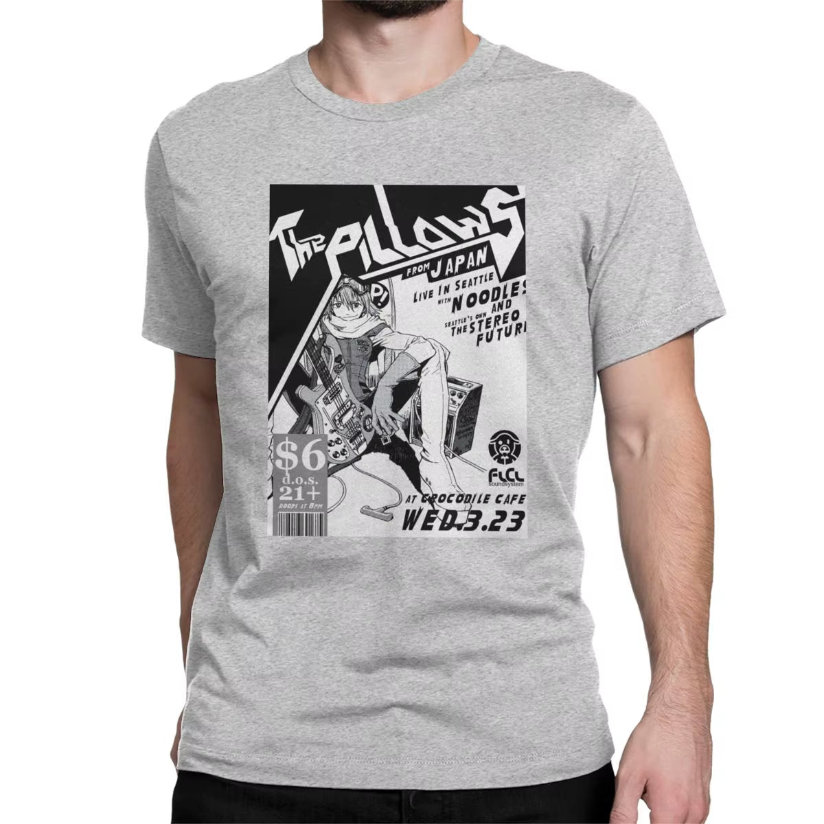 Flcl the Pillows Live Men'S T Shirt Japanese Anime Clothing Fooly Cooly Short Sleeve O Neck T-Shirt Cotton plus Size Clothing