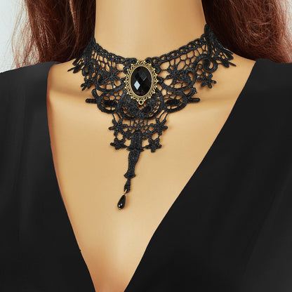 Vintage Gothic Black Hollow Lace Choker Tattoo Collar Necklace Cosplay Jewellery