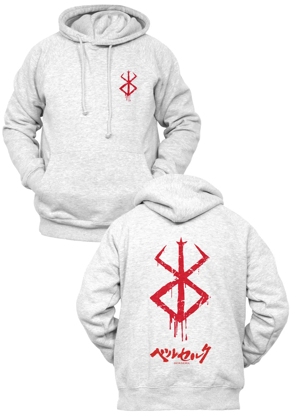 Felpa con Cappuccio Fronte Retro Berserk Anime