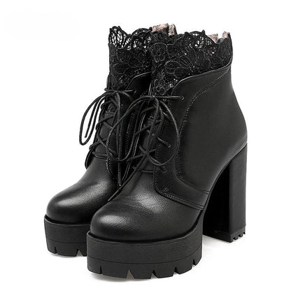 Dark Fae Gothic Lace Top High heeled Boot