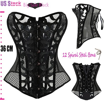 Miss Moly Steampunk Corset Gothic Bustier Boned Overbust Dress Underbust burlesque Top Plus Size 6Xl Tummy Slimming Clothes