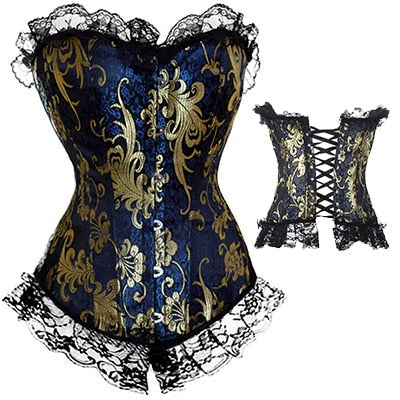 X Sexy Women steampunk clothing gothic Plus Size Corsets Lace Up boned Overbust Bustier Waist Cincher Body shaper corselet S-6XL