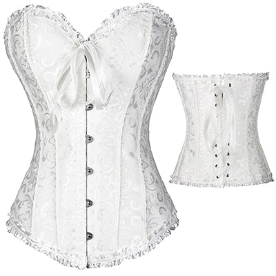 X Sexy Women steampunk clothing gothic Plus Size Corsets Lace Up boned Overbust Bustier Waist Cincher Body shaper corselet S-6XL