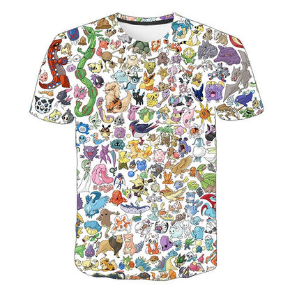 3D Movie Detective Pokemon Pikachu T-shirt For Boy/girl Tshirts Fashion Summer Casual Tees Anime Cute Cartoon Clothes