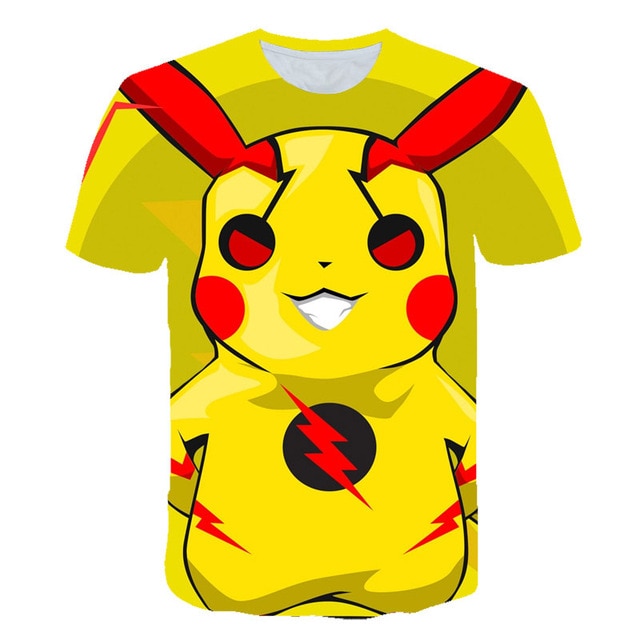 3D Movie Detective Pokemon Pikachu T-shirt For Boy/girl Tshirts Fashion Summer Casual Tees Anime Cute Cartoon Clothes