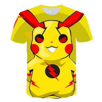 3D Movie Detective Pokemon Pikachu T-shirt For Boy/girl Tshirts Fashion Summer Casual Tees Anime Cute Cartoon Clothes