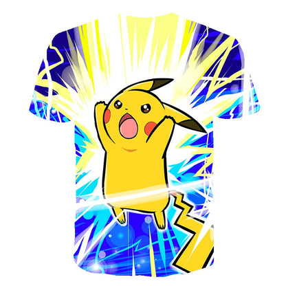 3D Movie Detective Pokemon Pikachu T-shirt For Boy/girl Tshirts Fashion Summer Casual Tees Anime Cute Cartoon Clothes