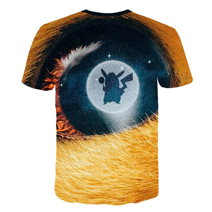 3D Movie Detective Pokemon Pikachu T-shirt For Boy/girl Tshirts Fashion Summer Casual Tees Anime Cute Cartoon Clothes